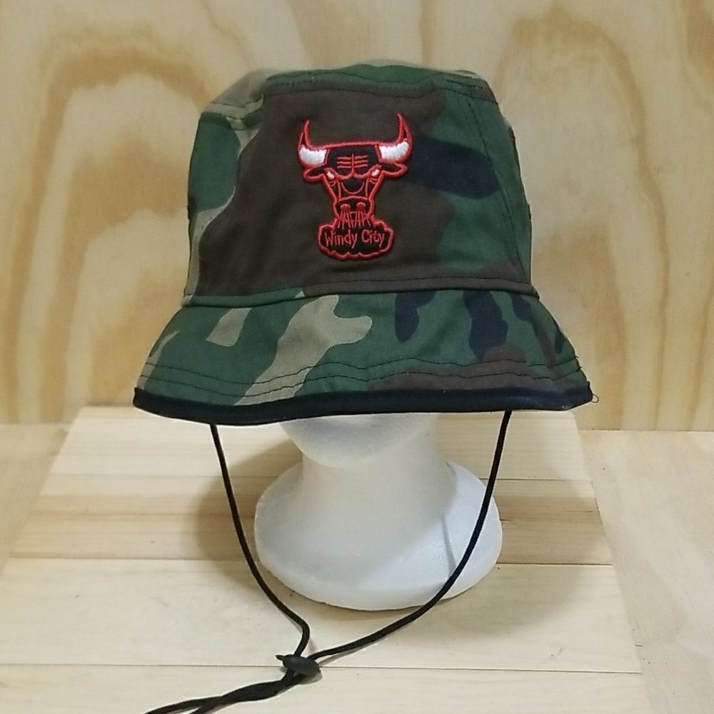 Chicago Bulls 47 Hardwood Classics Camo Bucket Hat Size XL